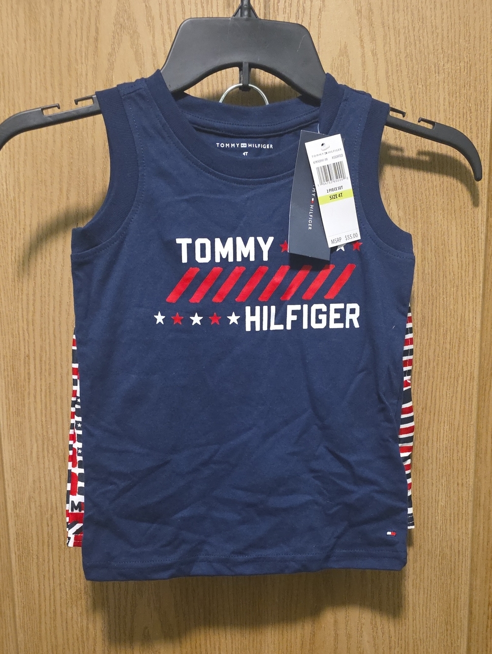 Tommy Hilfiger Navy Tank Top with Red & White Graphic